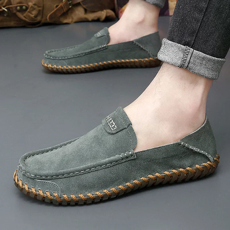 Eli - Stylish Suede Leather Loafers with Handmade Details