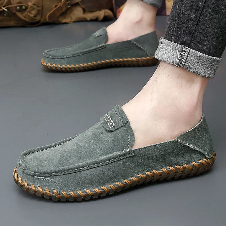 Eli - Stylish Suede Leather Loafers with Handmade Details