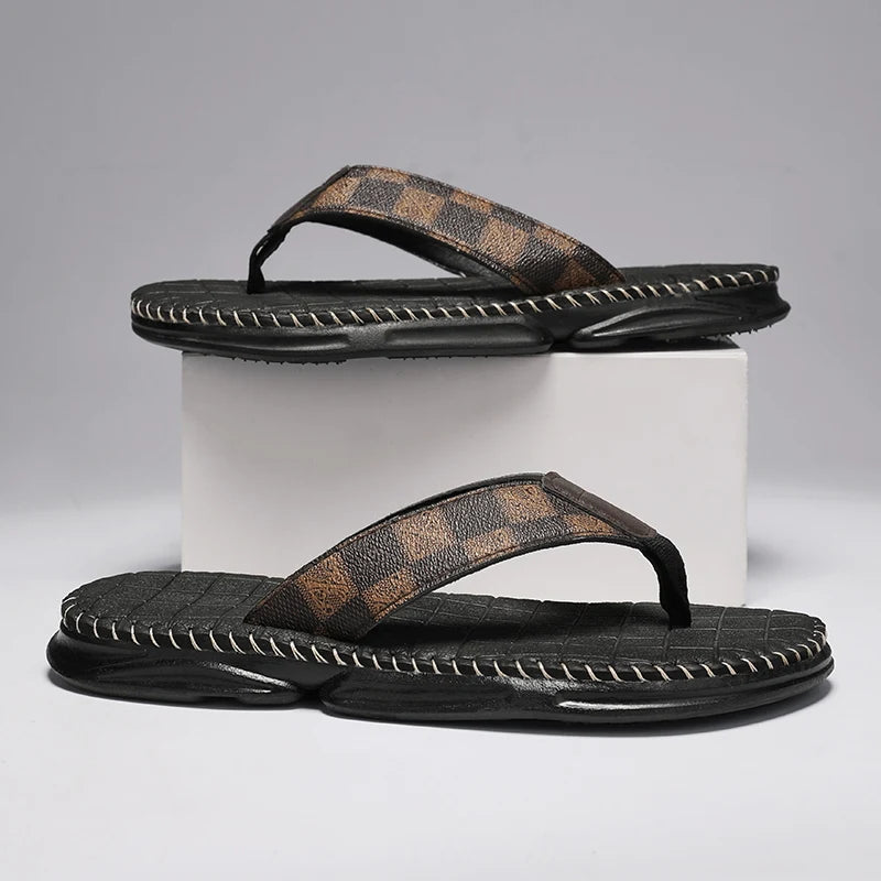 James - Elegant Summer Leather Flip Flops