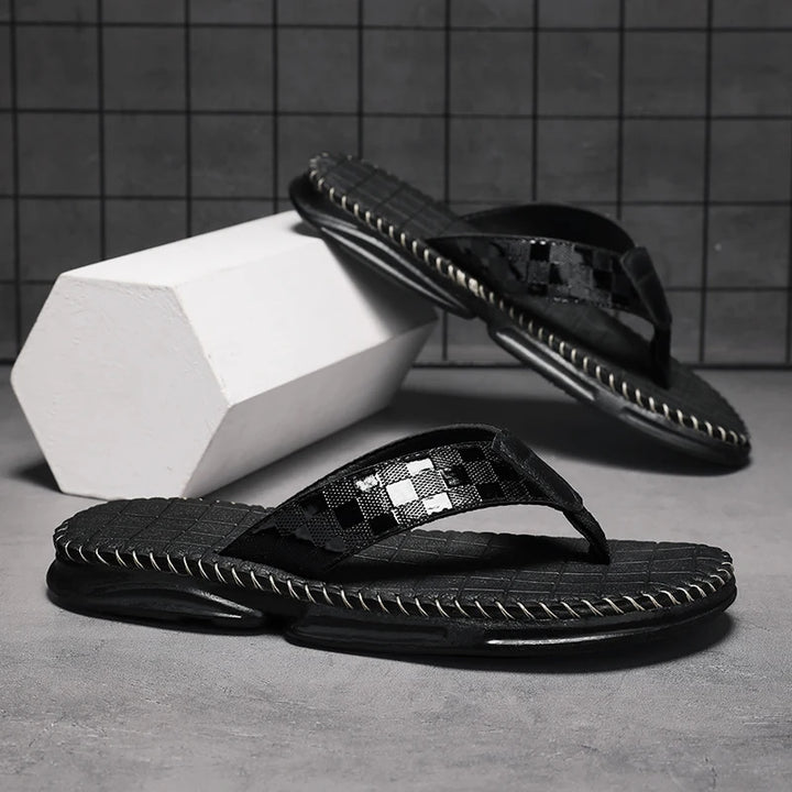 James - Elegant Summer Leather Flip Flops