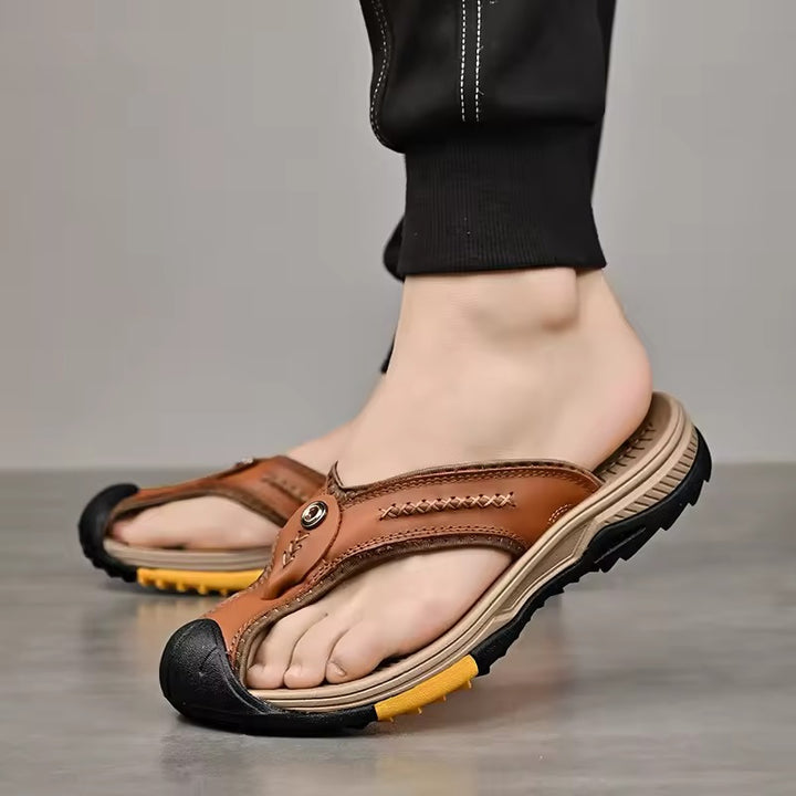 Owen - Orthopedic Protective Toe Leather Flip-flops