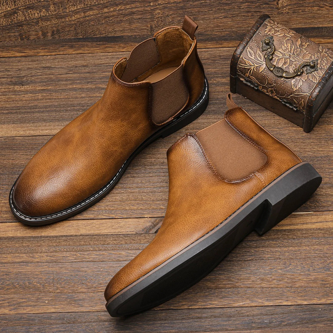 Ethan - Elegant Timeless Chelsea Leather Boots
