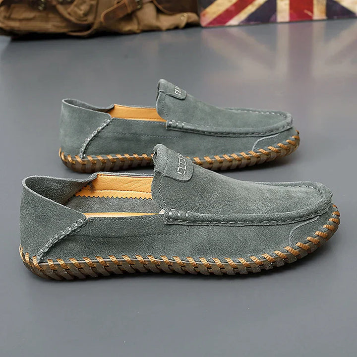 Eli - Stylish Suede Leather Loafers with Handmade Details