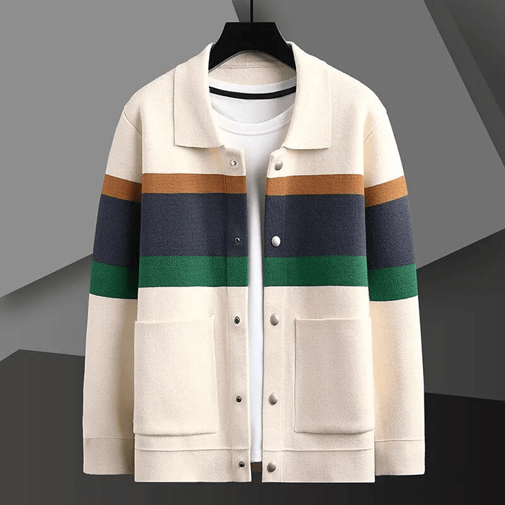 Nathan - Comfortable Striped Cardigan