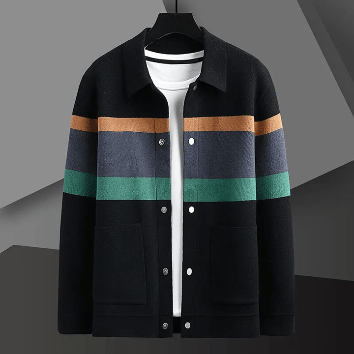 Nathan - Comfortable Striped Cardigan