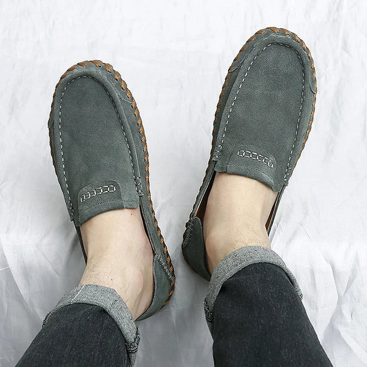Eli - Stylish Suede Leather Loafers with Handmade Details