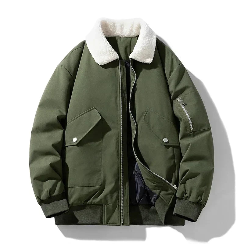 Liam - Stylish Bomber Jacket with Fleece Collar