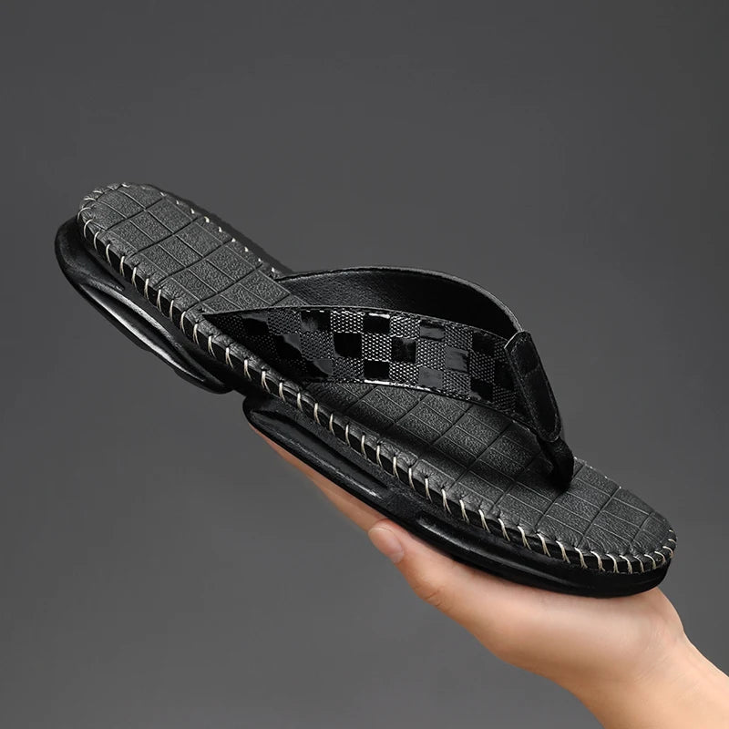 James - Elegant Summer Leather Flip Flops