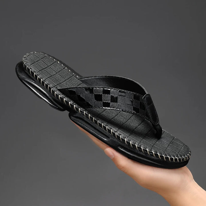 James - Elegant Summer Leather Flip Flops