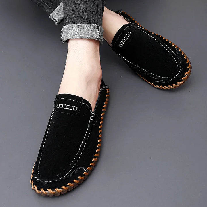 Eli - Stylish Suede Leather Loafers with Handmade Details
