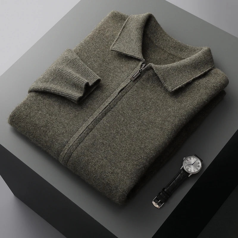 Jackson - Stylish Full Zip Cashmere Cardigan