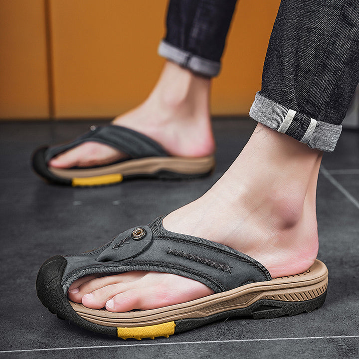 Owen - Orthopedic Protective Toe Leather Flip-flops