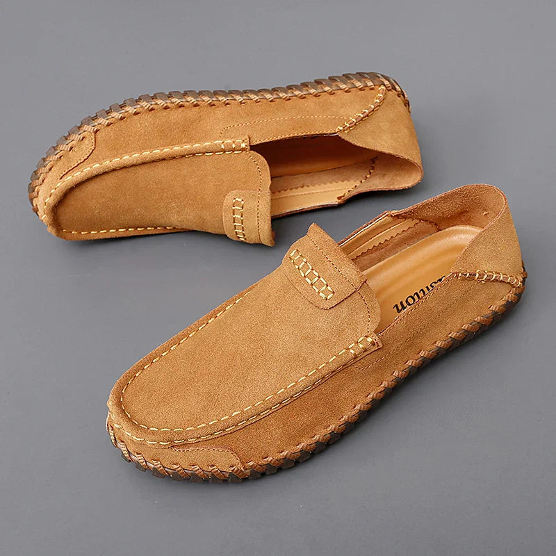 Eli - Stylish Suede Leather Loafers with Handmade Details