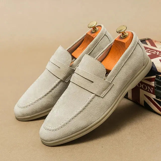 James - Stylish Lace-Up Suede Leather Loafers
