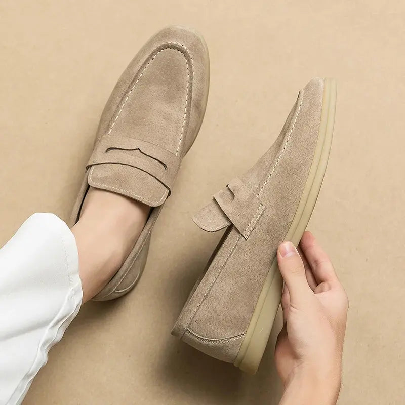 James - Stylish Lace-Up Suede Leather Loafers