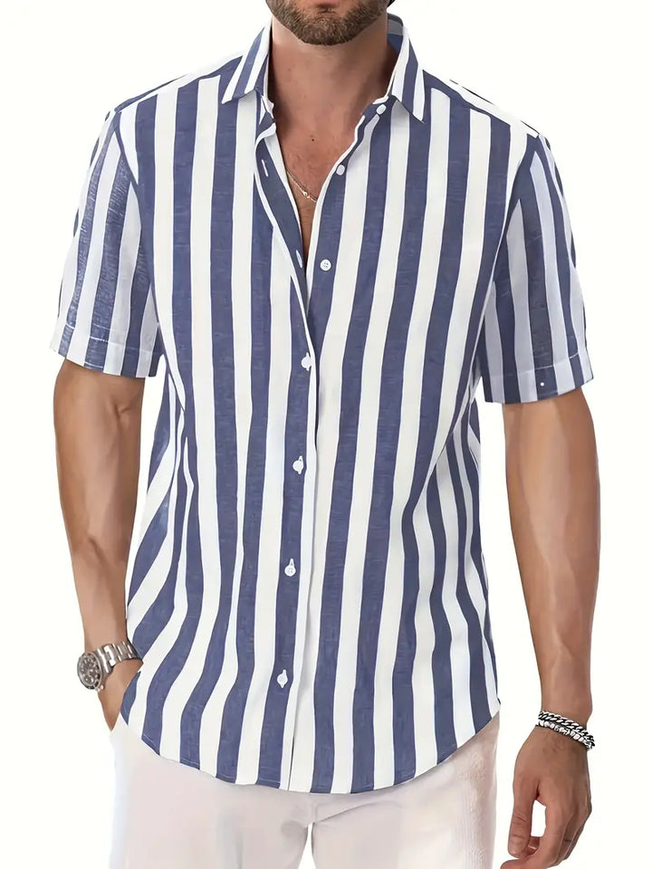 Liam - Casual Short Sleeve Striped Shirt