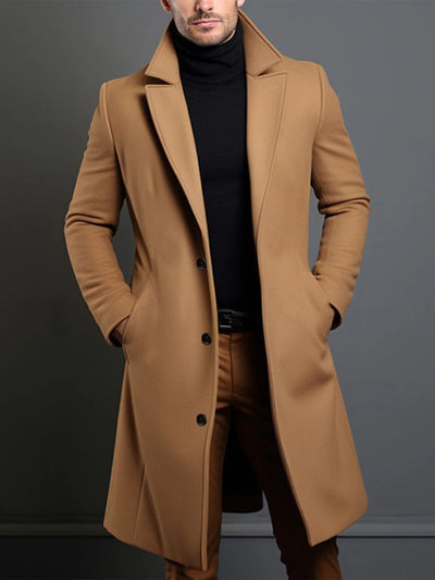 Caleb - Elegant Single-Breasted Overcoat