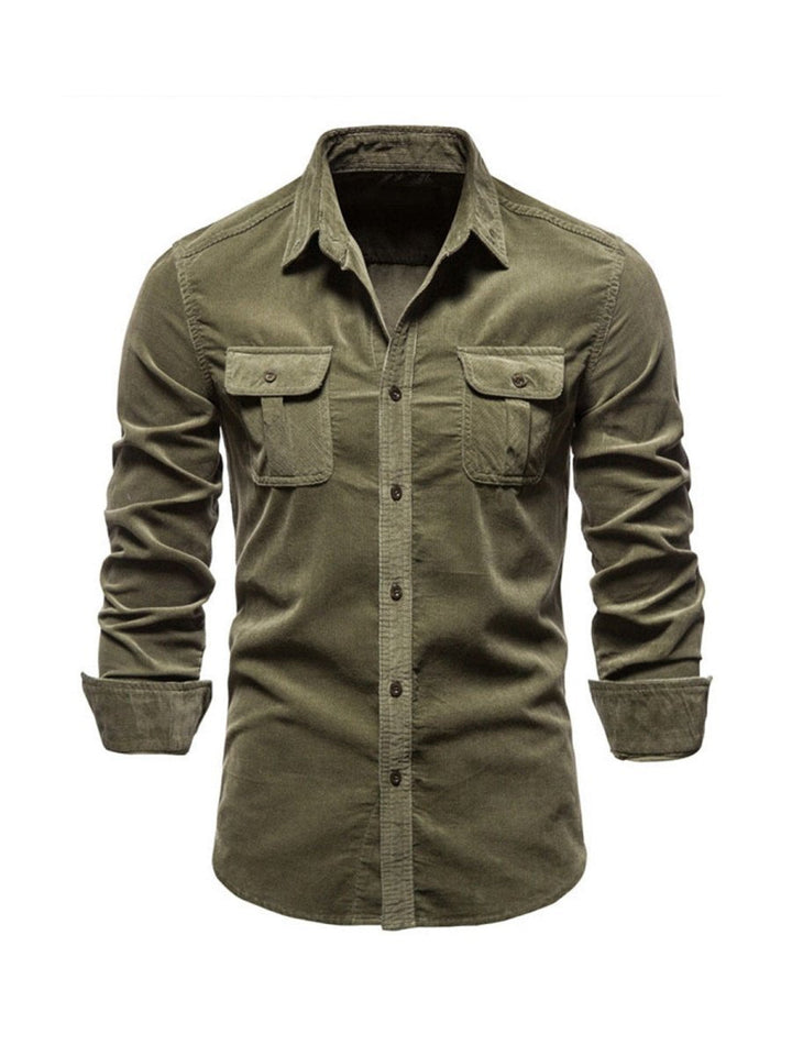Samuel - Classic Comfortable Multi-Pocket Corduroy Long Sleeve Shirt