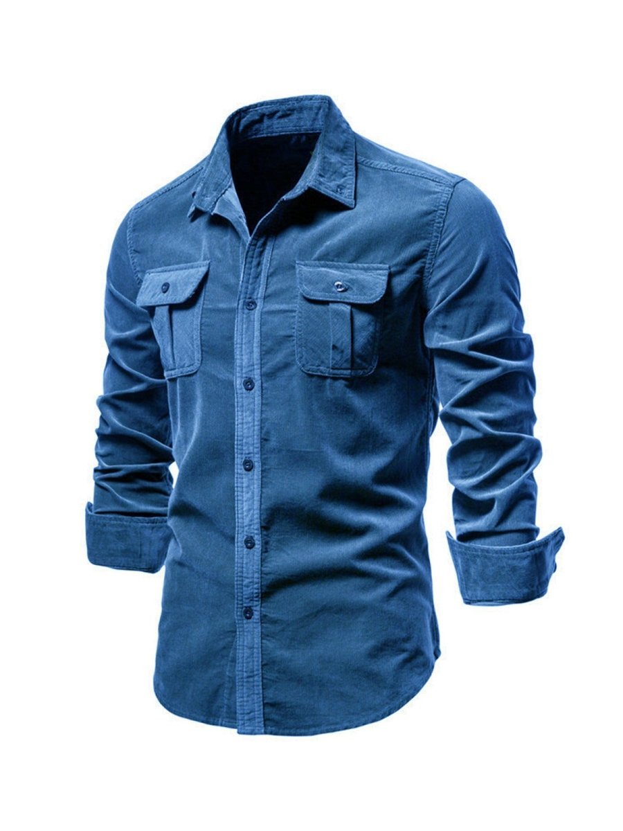 Samuel - Classic Comfortable Multi-Pocket Corduroy Long Sleeve Shirt