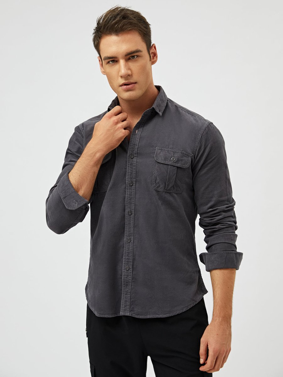 Samuel - Classic Comfortable Multi-Pocket Corduroy Long Sleeve Shirt