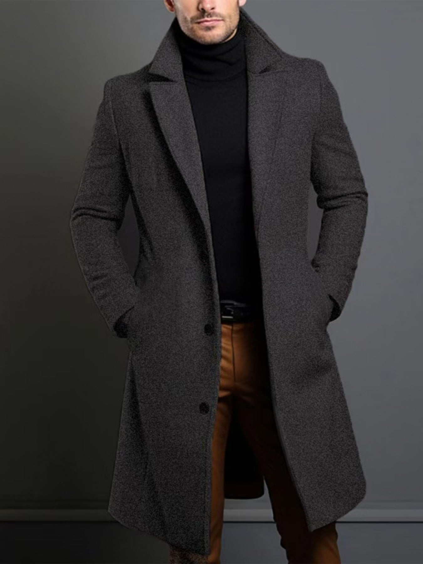 Caleb - Elegant Single-Breasted Overcoat