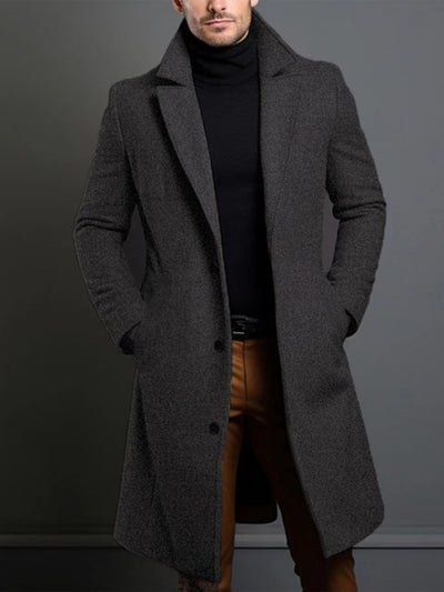 Caleb - Elegant Single-Breasted Overcoat