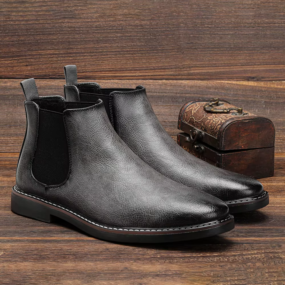 Ethan - Elegant Timeless Chelsea Leather Boots