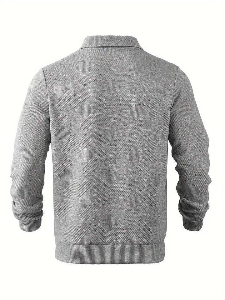 James - Vintage Geometric Design Sweater With Zipper