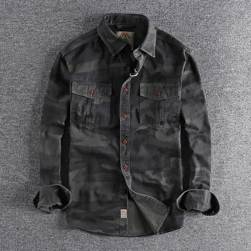 Caleb - Stylish Camouflage Retro Canvas Jacket