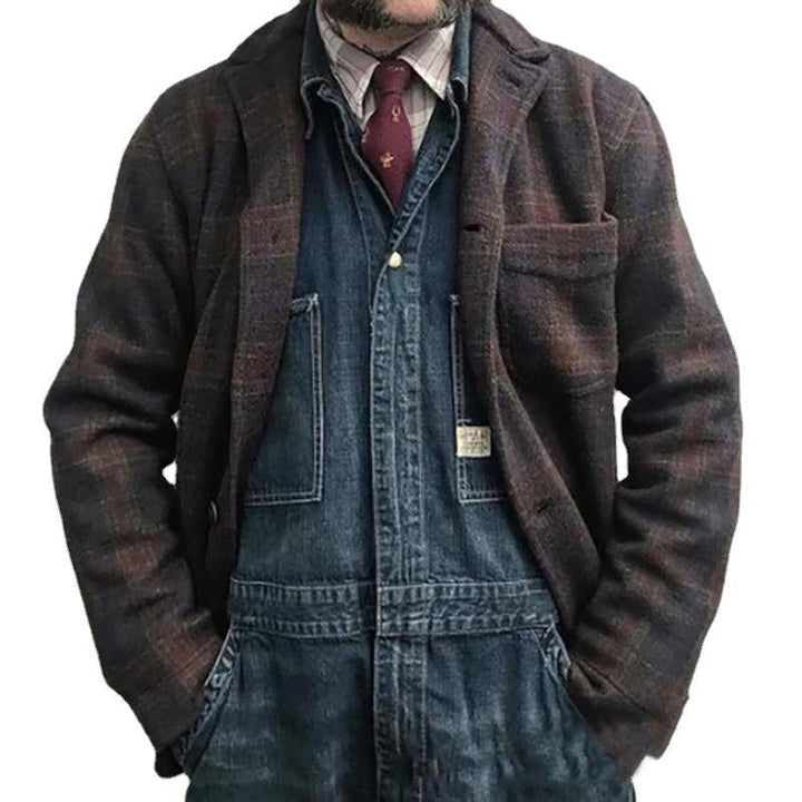 Alexander - Retro Checkered Lapel Loose Jacket