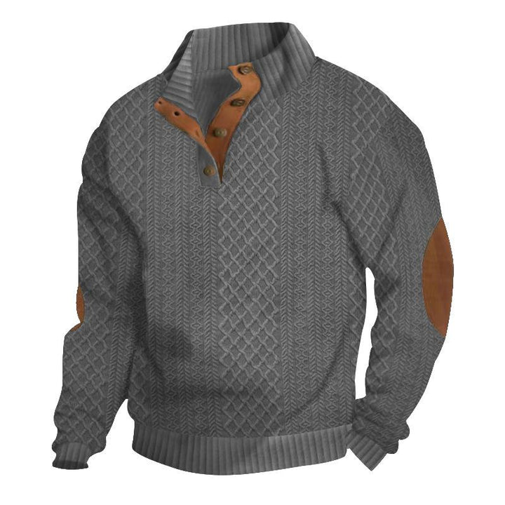 Logan - Comfortable Stand Collar Long Sleeve Knitted Pullover