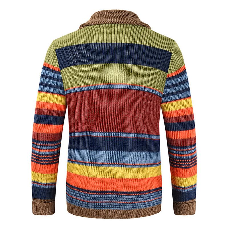 Samuel - Color Block Lapel Sweater Jacket
