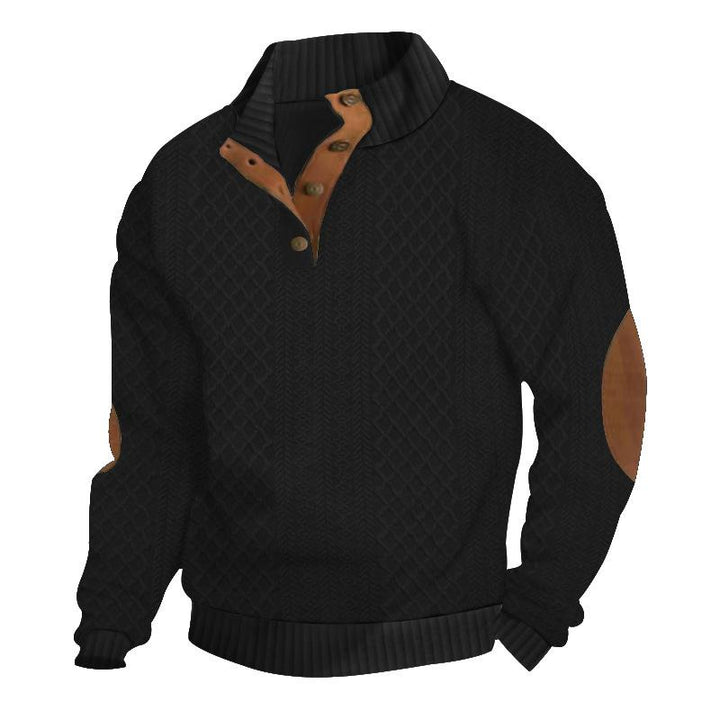 Logan - Comfortable Stand Collar Long Sleeve Knitted Pullover