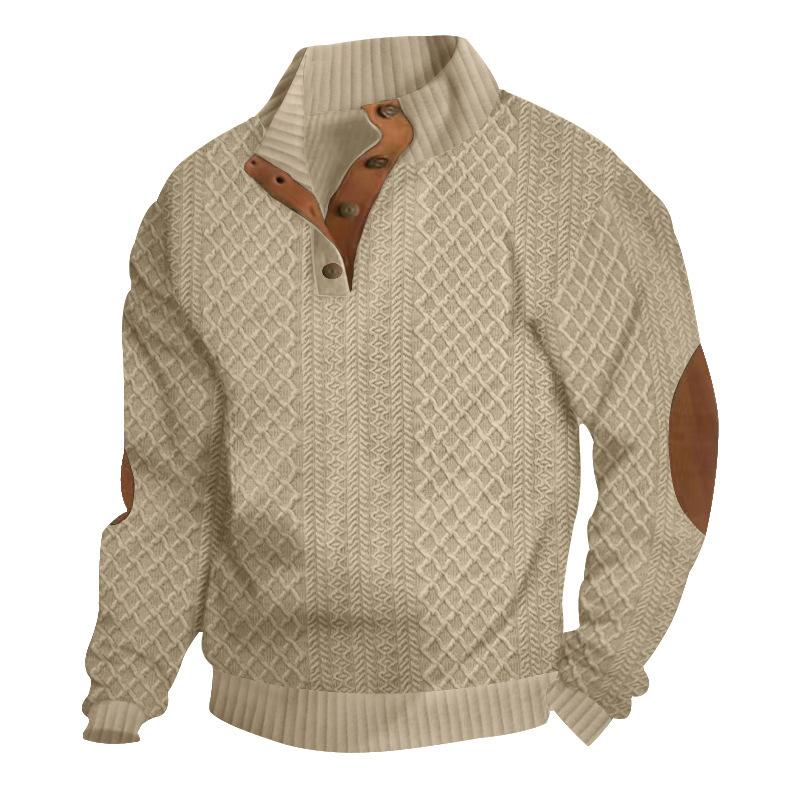 Logan - Comfortable Stand Collar Long Sleeve Knitted Pullover