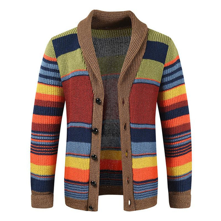Samuel - Color Block Lapel Sweater Jacket