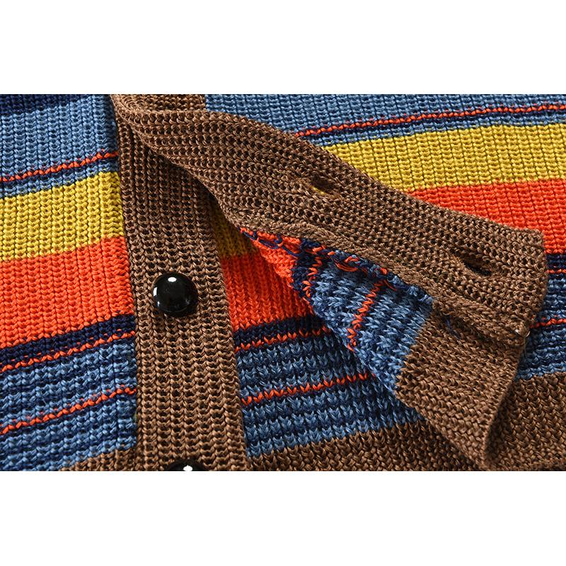 Samuel - Color Block Lapel Sweater Jacket